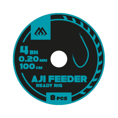 Haczyki z przyponem zadziorem Mikado AJI FEEDER Nr 8 /100CM