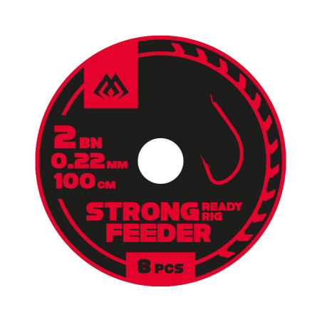 Haczyki z przyponem Mikado Strong Feeder Roz.2  100cm