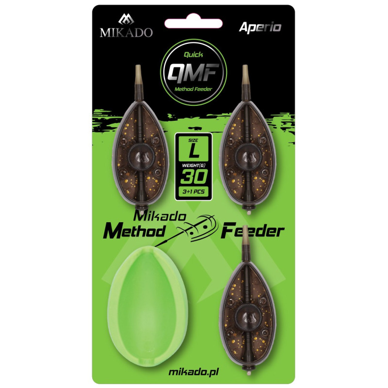 Zestaw Mikado Method Feeder Aperio L - Koszyki 3 x30g+ Foremka - Centrum wędkarskie - Sklep wędkarski Jarofishing Zestaw Mikado Method Feeder Aperio L - Koszyki 3 x30g+ Foremka - Centrum wędkarskie - Sklep wędkarski Jarofishing