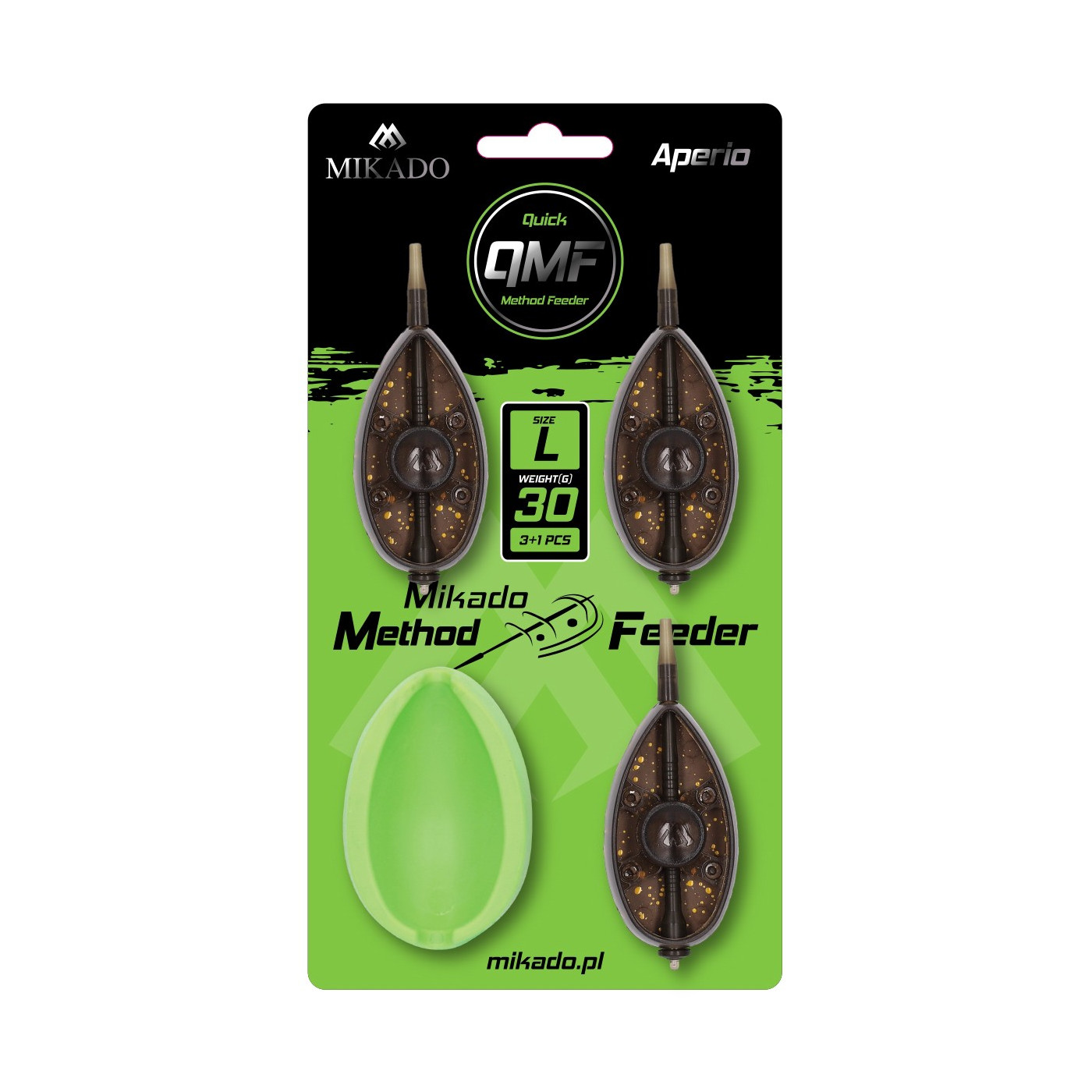 Zestaw Mikado Method Feeder Aperio L - Koszyki 3 x50g+ Foremka - Centrum wędkarskie - Sklep wędkarski Jarofishing Zestaw Mikado Method Feeder Aperio L - Koszyki 3 x50g+ Foremka - Centrum wędkarskie - Sklep wędkarski Jarofishing