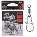 Agrafki z krętlikiem Mikado Jaws Predator Snap with Swivel - roz. L op.10szt. - Centrum wędkarskie - Sklep wędkarski Jarofishing Agrafki z krętlikiem Mikado Jaws Predator Snap with Swivel - roz. L op.10szt. - Centrum wędkarskie - Sklep wędkarski Jarofishing