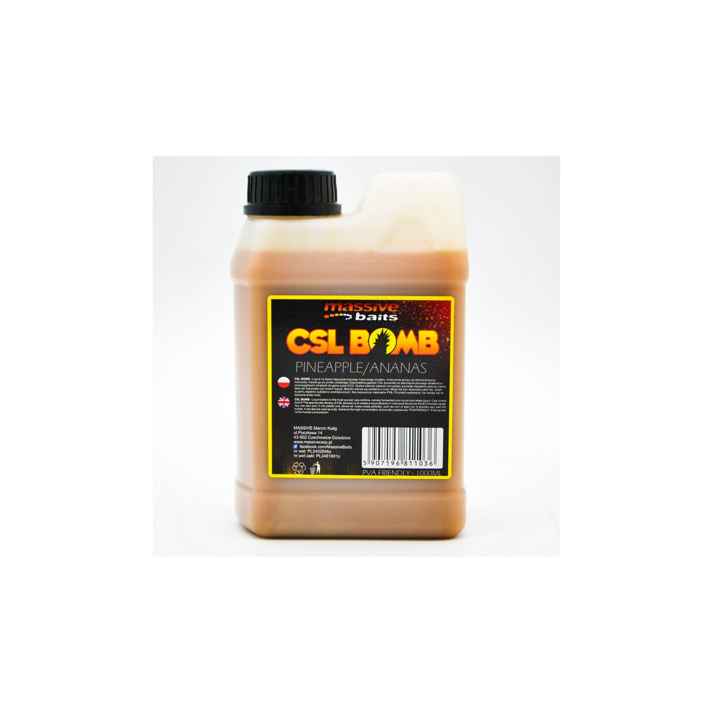 Liquid Massive Baits CSL BOMB Pineapple 1L - Centrum wędkarskie - Sklep wędkarski Jarofishing Liquid Massive Baits CSL BOMB Pineapple 1L - Centrum wędkarskie - Sklep wędkarski Jarofishing