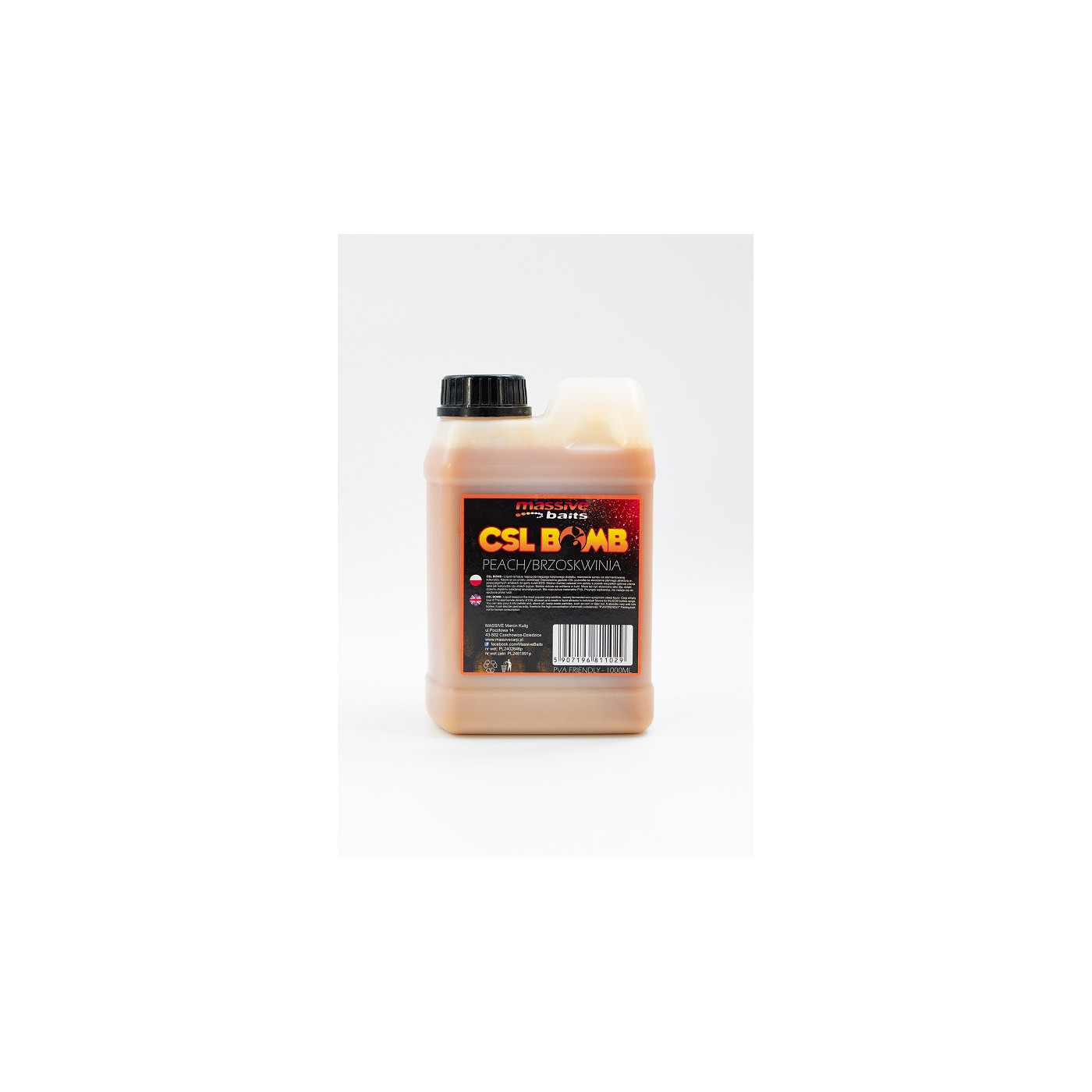 Liquid Massive Baits CSL BOMB Peach 1L - Centrum wędkarskie - Sklep wędkarski Jarofishing Liquid Massive Baits CSL BOMB Peach 1L - Centrum wędkarskie - Sklep wędkarski Jarofishing