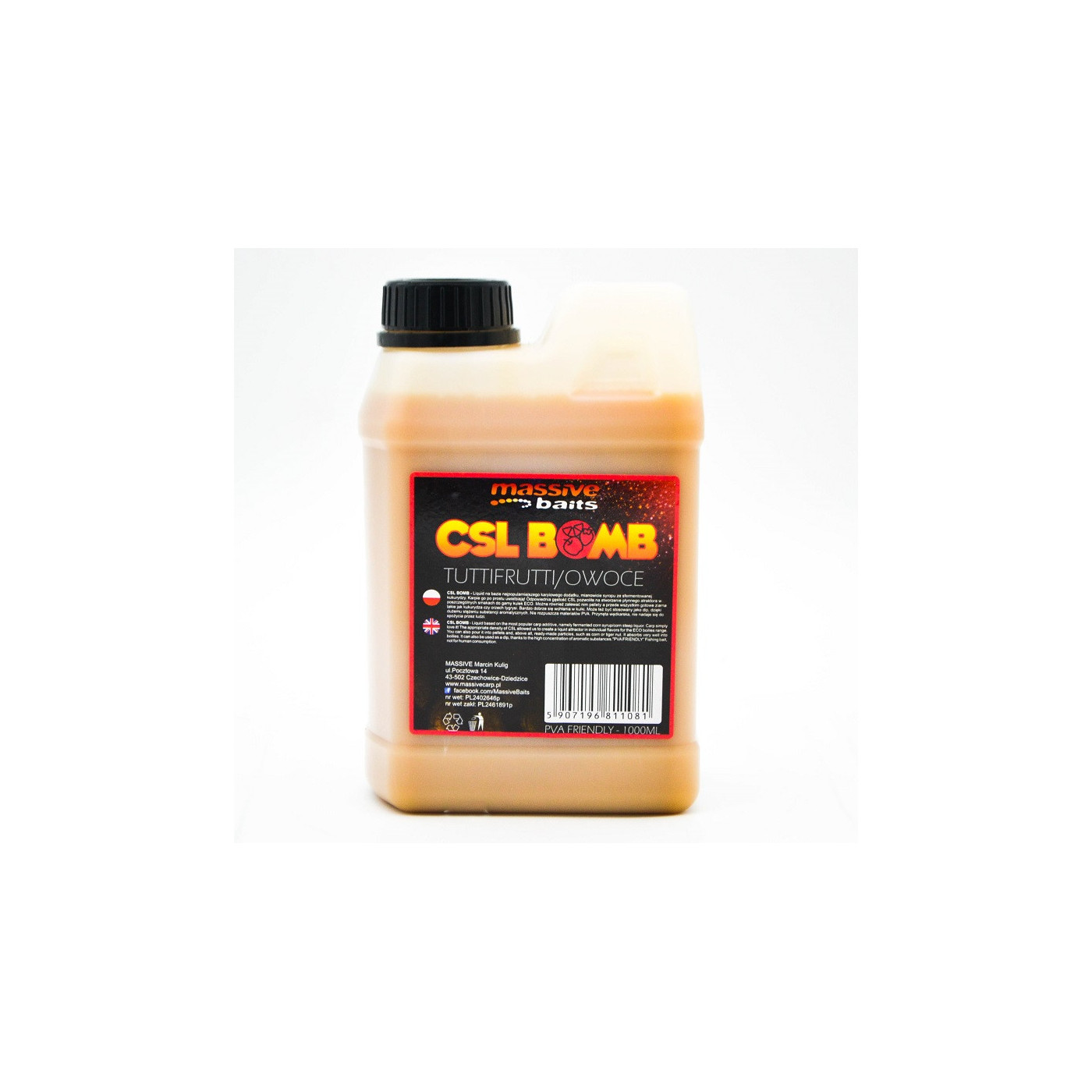 Liquid Massive Baits CSL BOMB Tutti Frutti 1L - Centrum wędkarskie - Sklep wędkarski Jarofishing Liquid Massive Baits CSL BOMB Tutti Frutti 1L - Centrum wędkarskie - Sklep wędkarski Jarofishing