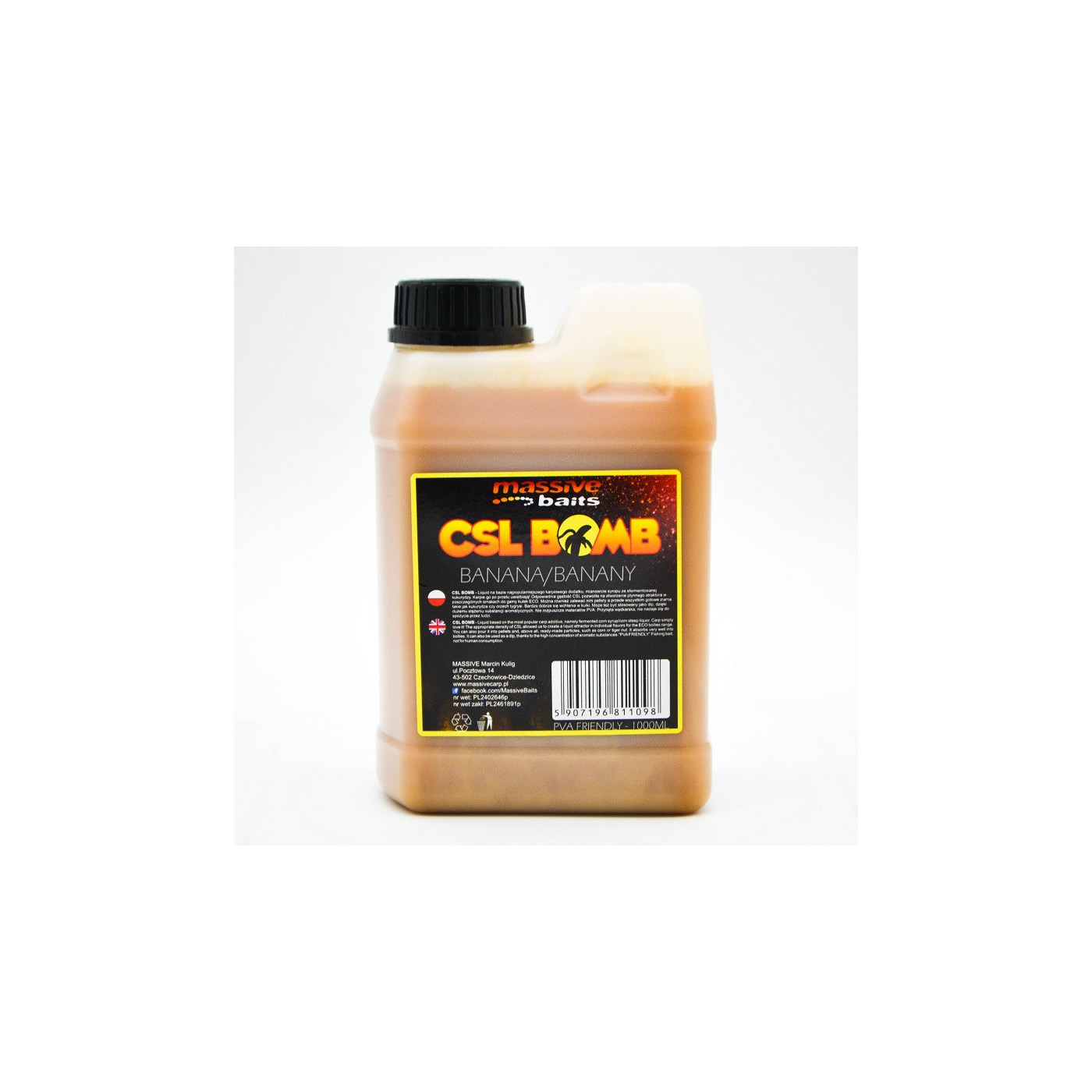 Liquid Massive Baits CSL BOMB Banana 1L - Centrum wędkarskie - Sklep wędkarski Jarofishing Liquid Massive Baits CSL BOMB Banana 1L - Centrum wędkarskie - Sklep wędkarski Jarofishing