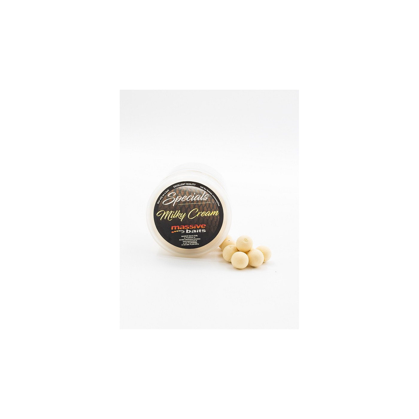 Kulki Pop-Up Massive Baits Milky Cream Roz.14mm - Centrum wędkarskie - Sklep wędkarski Jarofishing Kulki Pop-Up Massive Baits Milky Cream Roz.14mm - Centrum wędkarskie - Sklep wędkarski Jarofishing