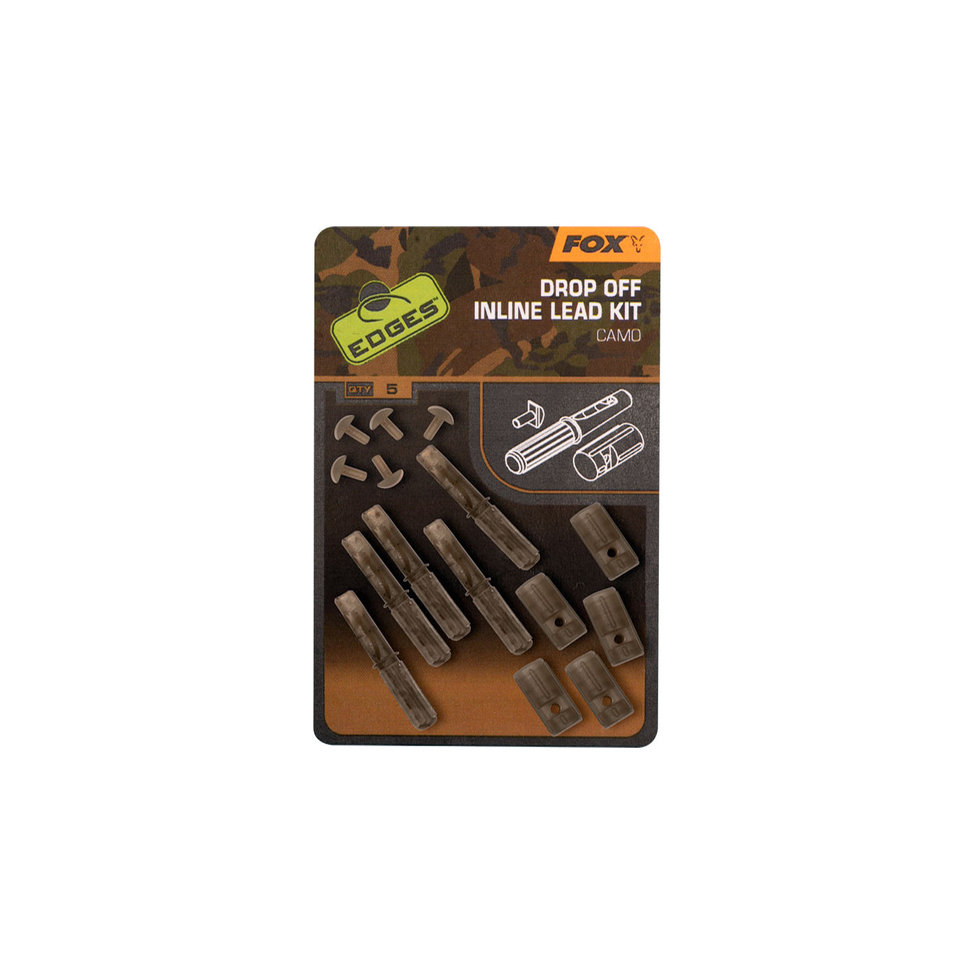 Fox EDGES™ Camo Inline Lead Drop Off Kits - Centrum wędkarskie - Sklep wędkarski Jarofishing