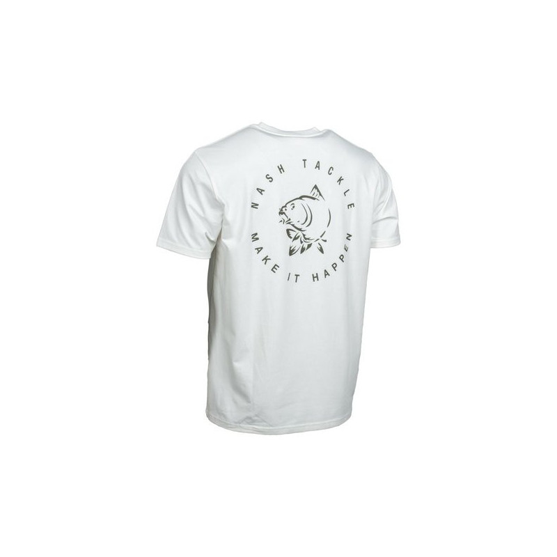 Koszulka Nash Make It Happen Carp Logo T Shirt ECRU Roz.L - Centrum wędkarskie - Sklep wędkarski Jarofishing Koszulka Nash Make It Happen Carp Logo T Shirt ECRU Roz.L - Centrum wędkarskie - Sklep wędkarski Jarofishing
