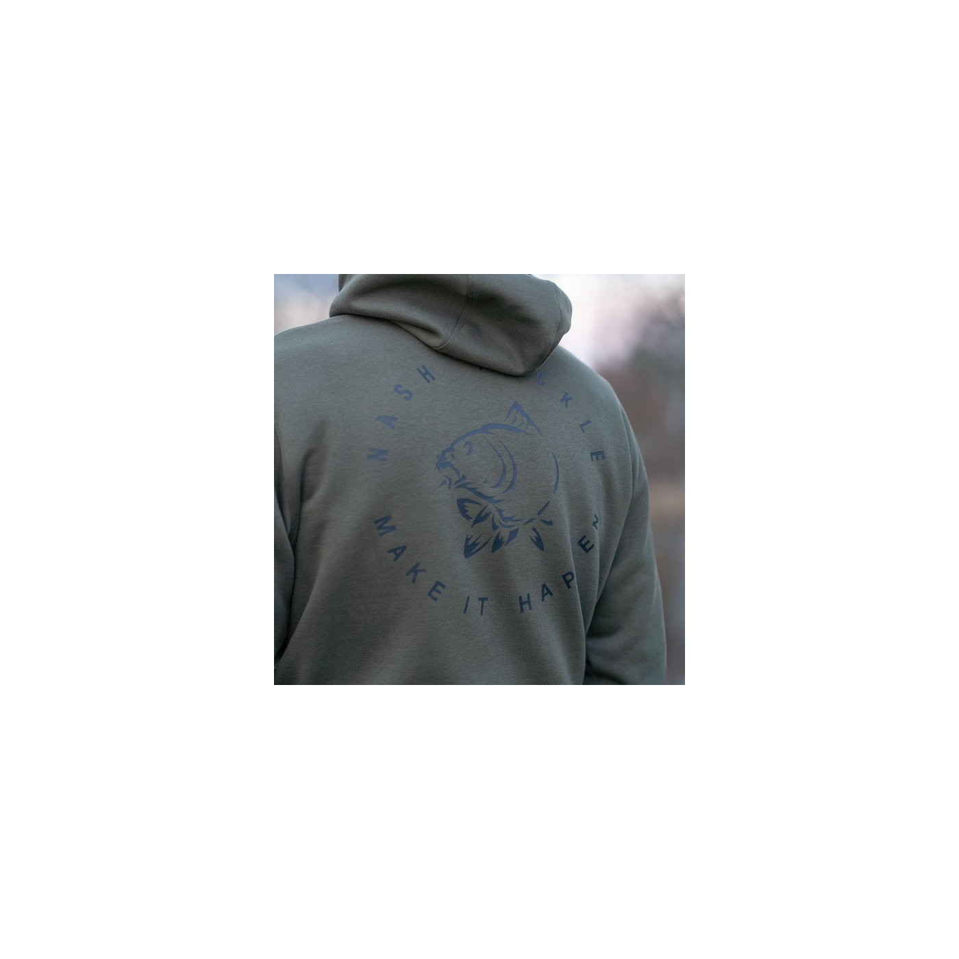 Bluza Nash Make It Happen Carp Logo Hoody - Green Roz.L - Centrum wędkarskie - Sklep wędkarski Jarofishing