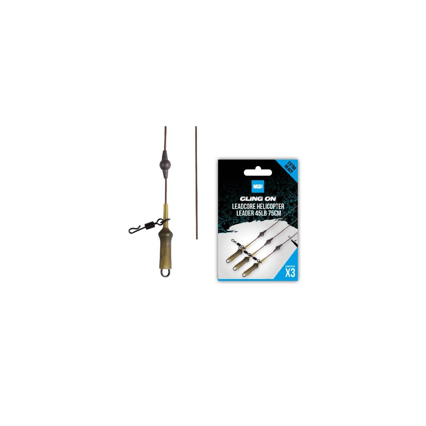 NASH Ready Tied Leadcore Helicopter Leader 75cm T8191 - Centrum wędkarskie - Sklep wędkarski Jarofishing