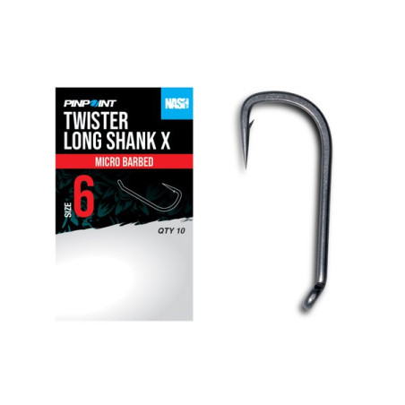 NASH HACZYKI  TWISTER LONG SHANK X  (Micro Barbed)  Roz.6...