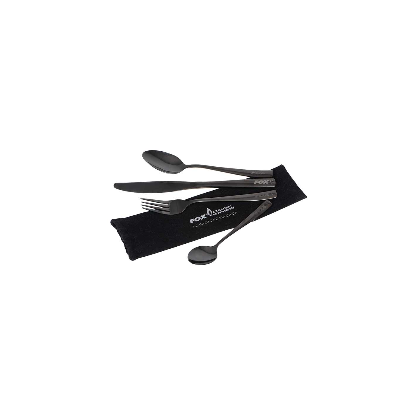 Fox Cookware Black Stainless Cutlery Set - zestaw sztućców - Centrum wędkarskie - Sklep wędkarski Jarofishing