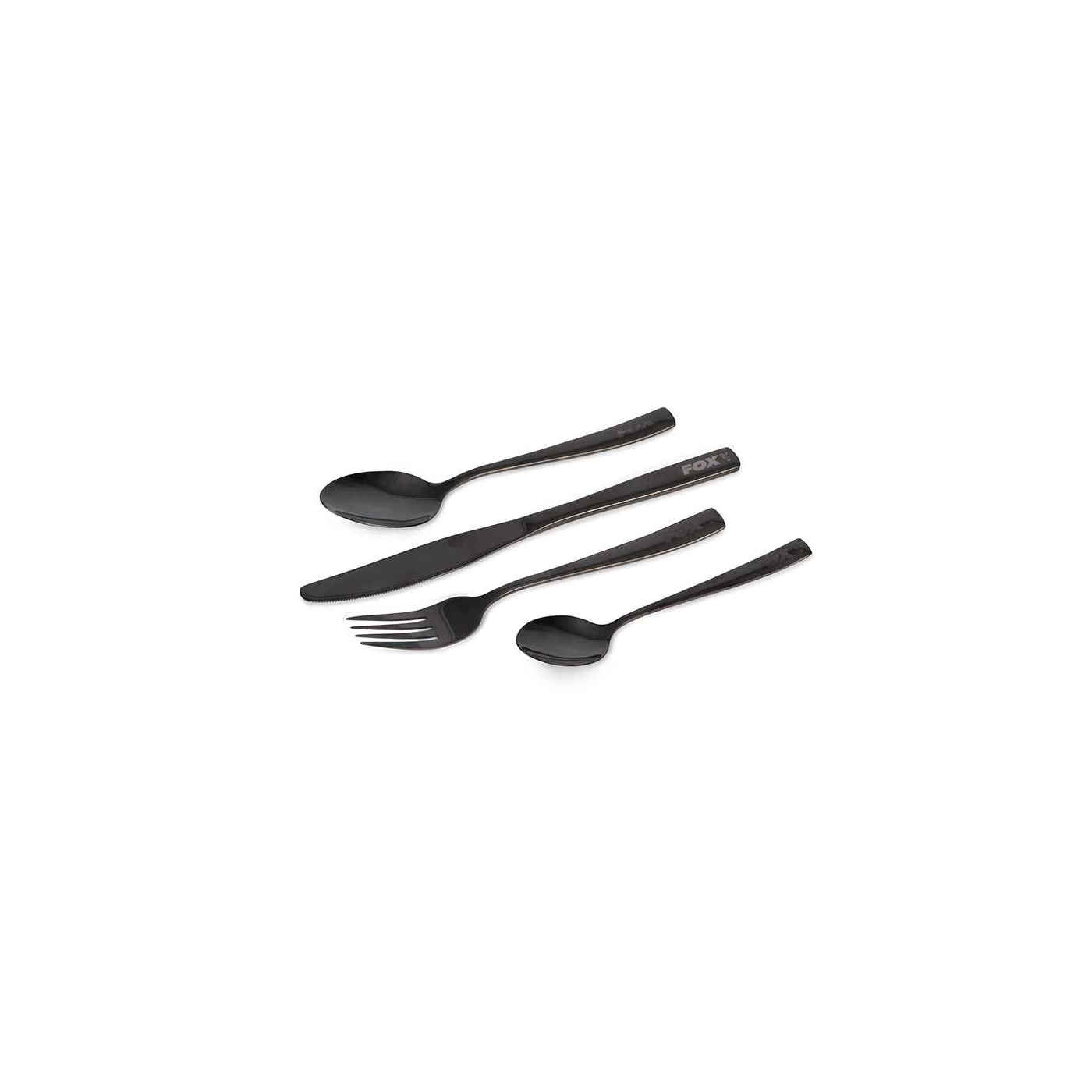 Fox Cookware Black Stainless Cutlery Set - zestaw sztućców - Centrum wędkarskie - Sklep wędkarski Jarofishing