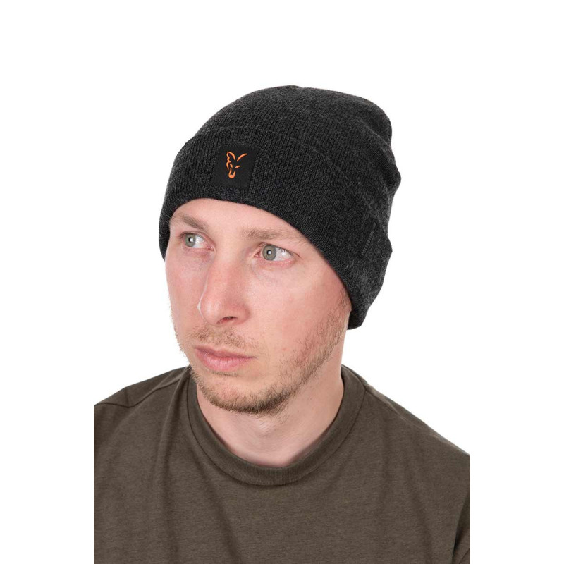 Czapka Fox Collection Beanie - Black/Orange - Centrum wędkarskie - Sklep wędkarski Jarofishing