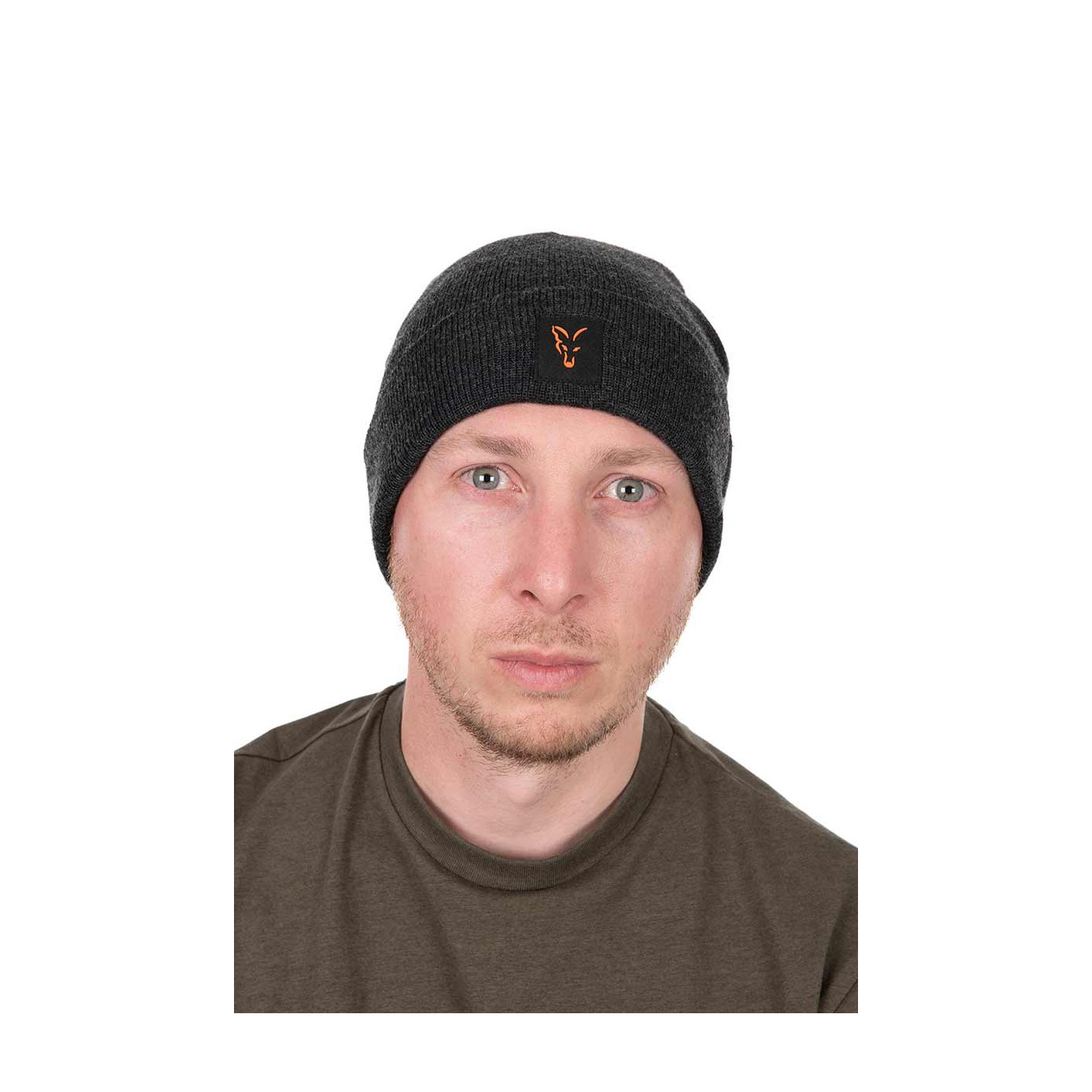 Czapka Fox Collection Beanie - Black/Orange - Centrum wędkarskie - Sklep wędkarski Jarofishing