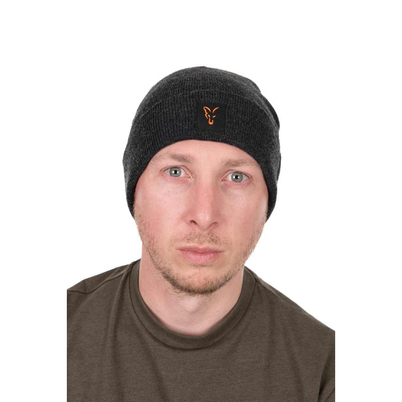 Czapka Fox Collection Beanie - Black/Orange - Centrum wędkarskie - Sklep wędkarski Jarofishing
