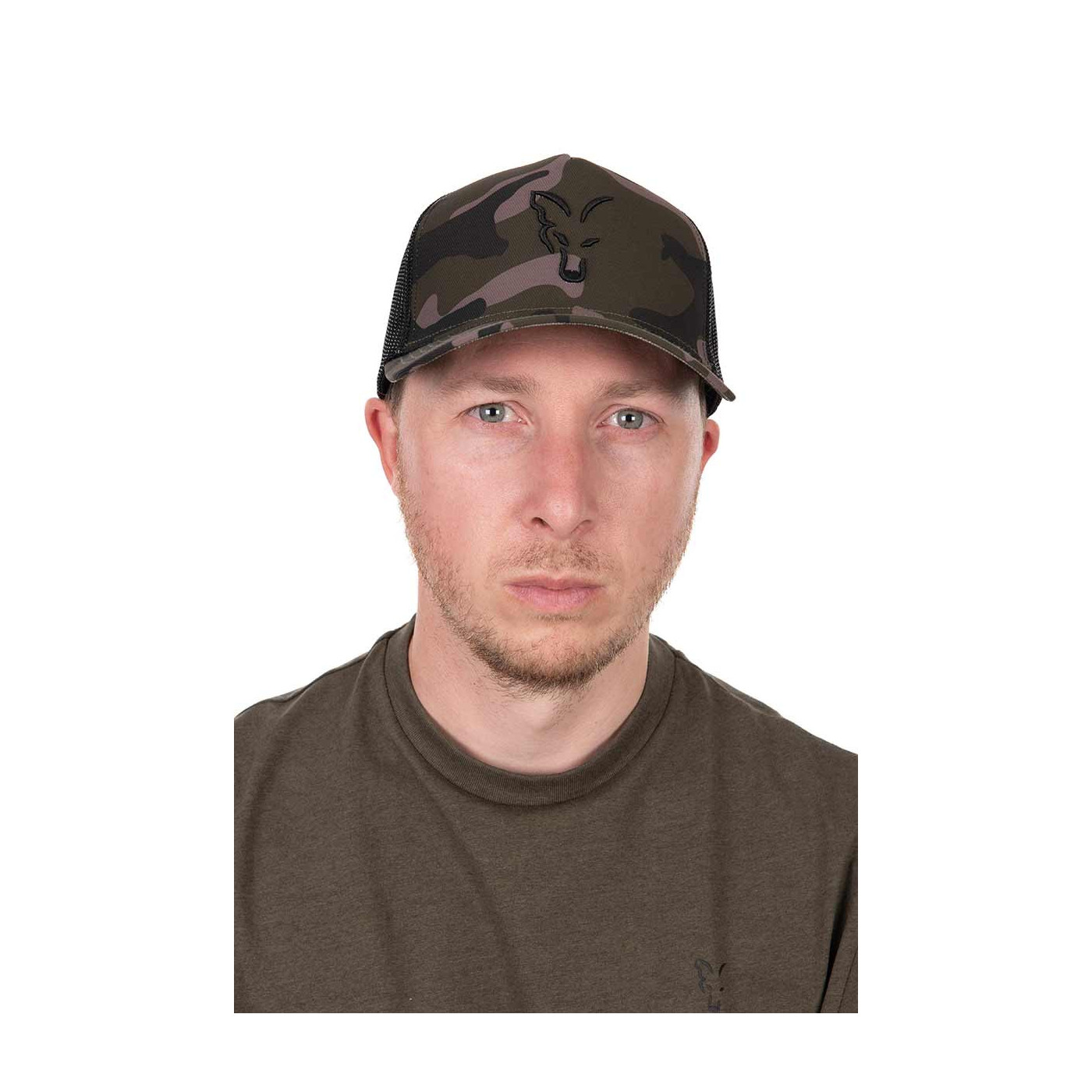 Czapka Fox Black CAMO Trucker cap - Centrum wędkarskie - Sklep wędkarski Jarofishing