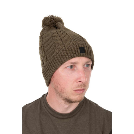Czapka Fox Khaki Knitted Bobble Hat