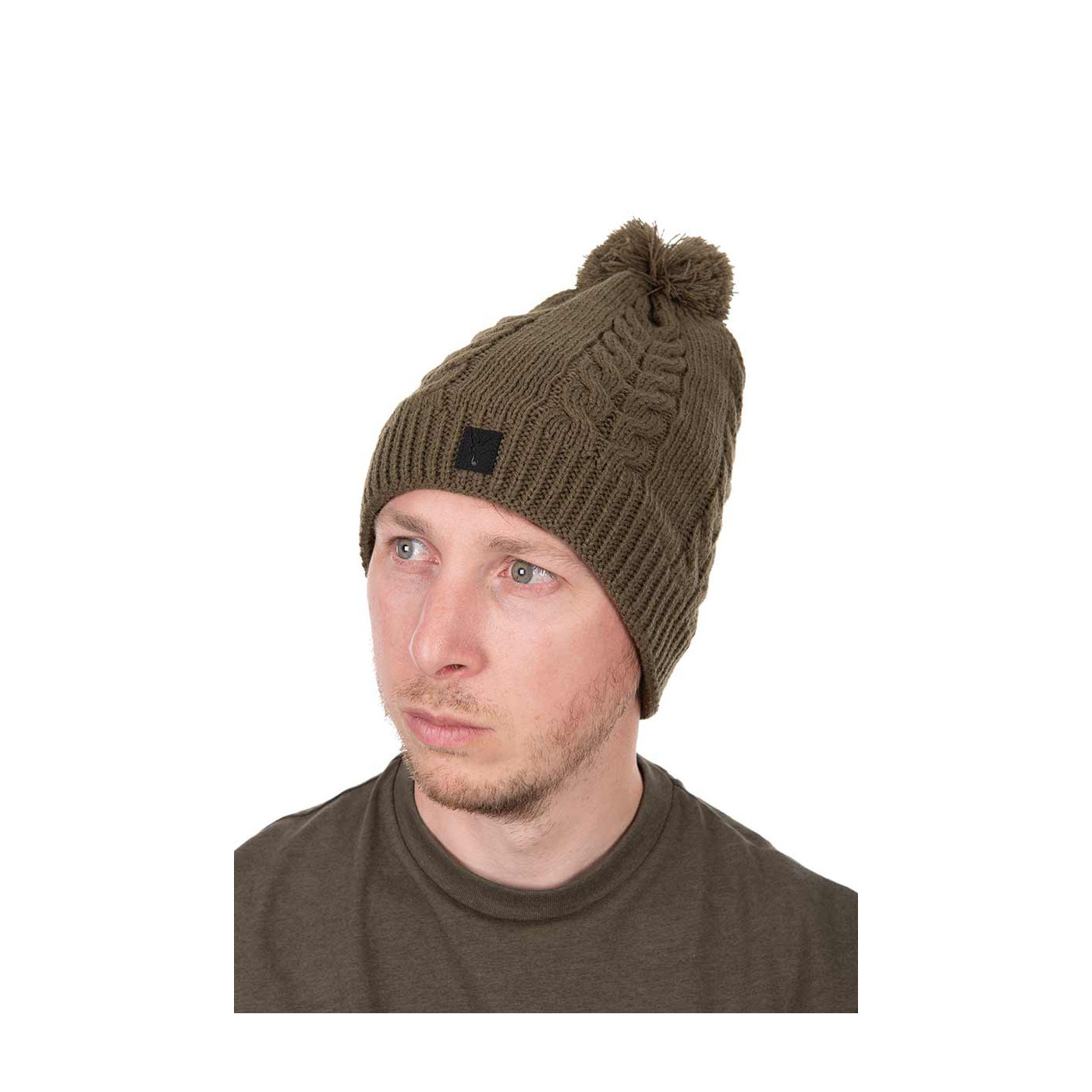Czapka Fox Khaki Knitted Bobble Hat - Centrum wędkarskie - Sklep wędkarski Jarofishing