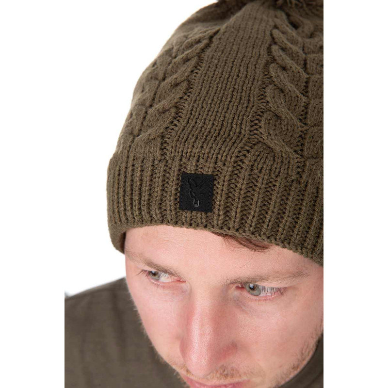 Czapka Fox Khaki Knitted Bobble Hat - Centrum wędkarskie - Sklep wędkarski Jarofishing