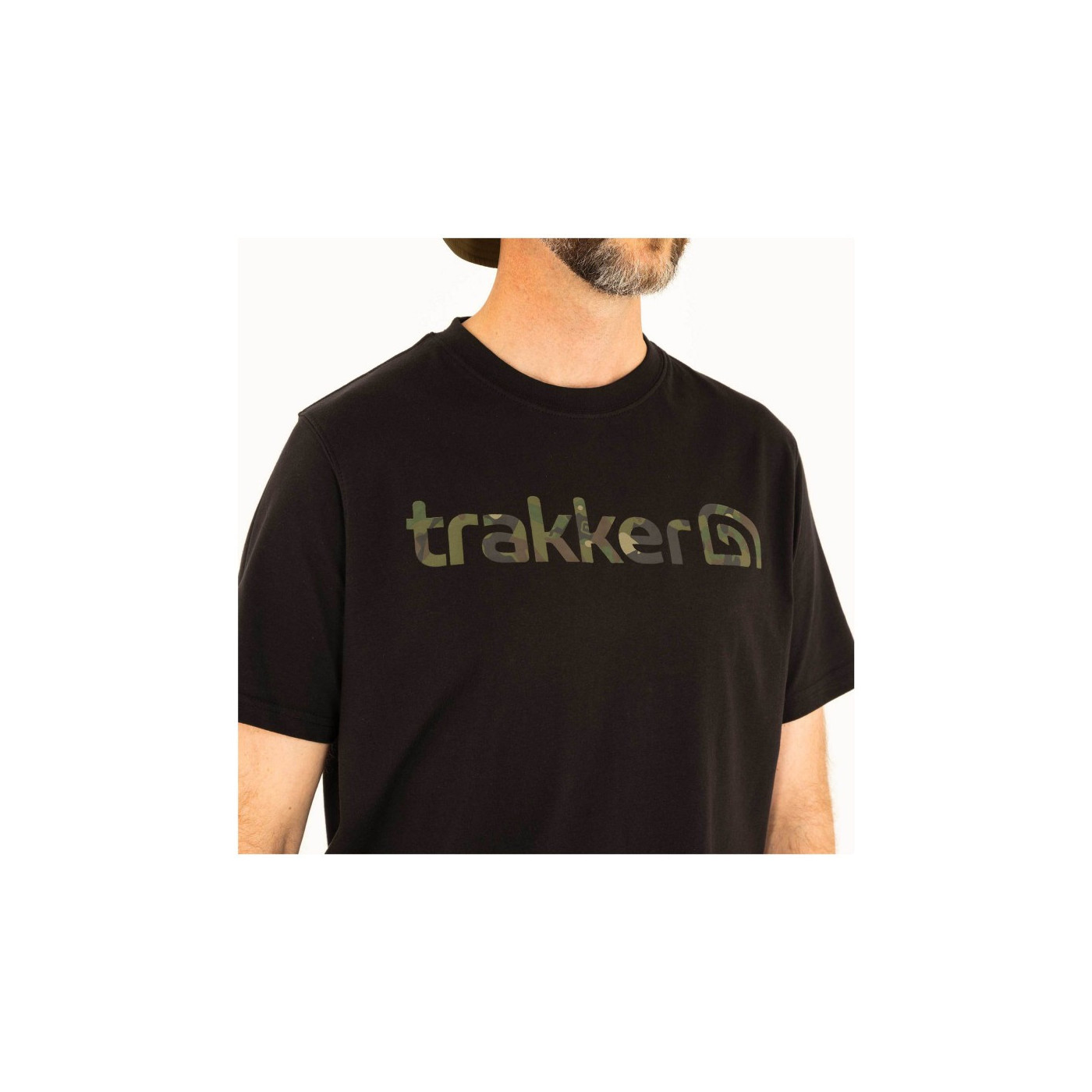 Koszulka Trakker CR Logo T-Shirt Black Camo Roz.M - Centrum wędkarskie - Sklep wędkarski Jarofishing