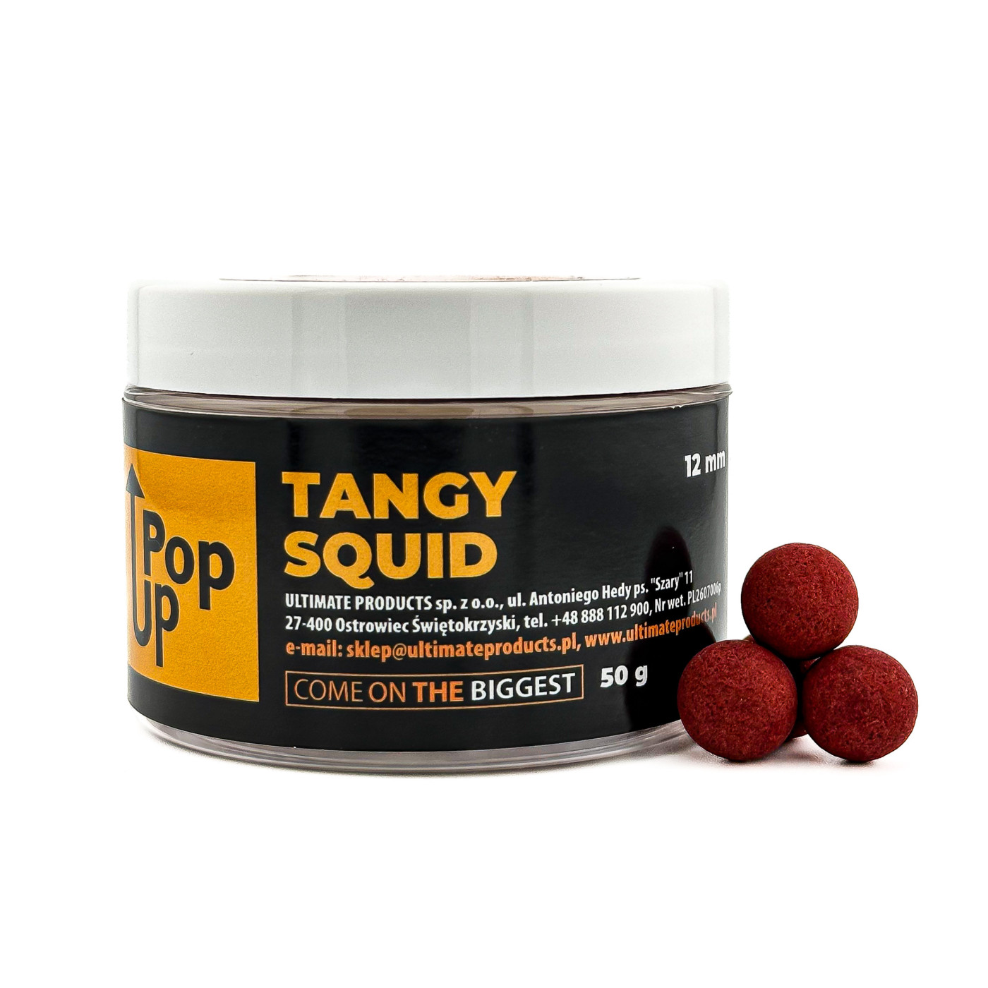 Kulki Pop-Up Ultimate Products Tangy Squid Roz.12mm - Centrum wędkarskie - Sklep wędkarski Jarofishing