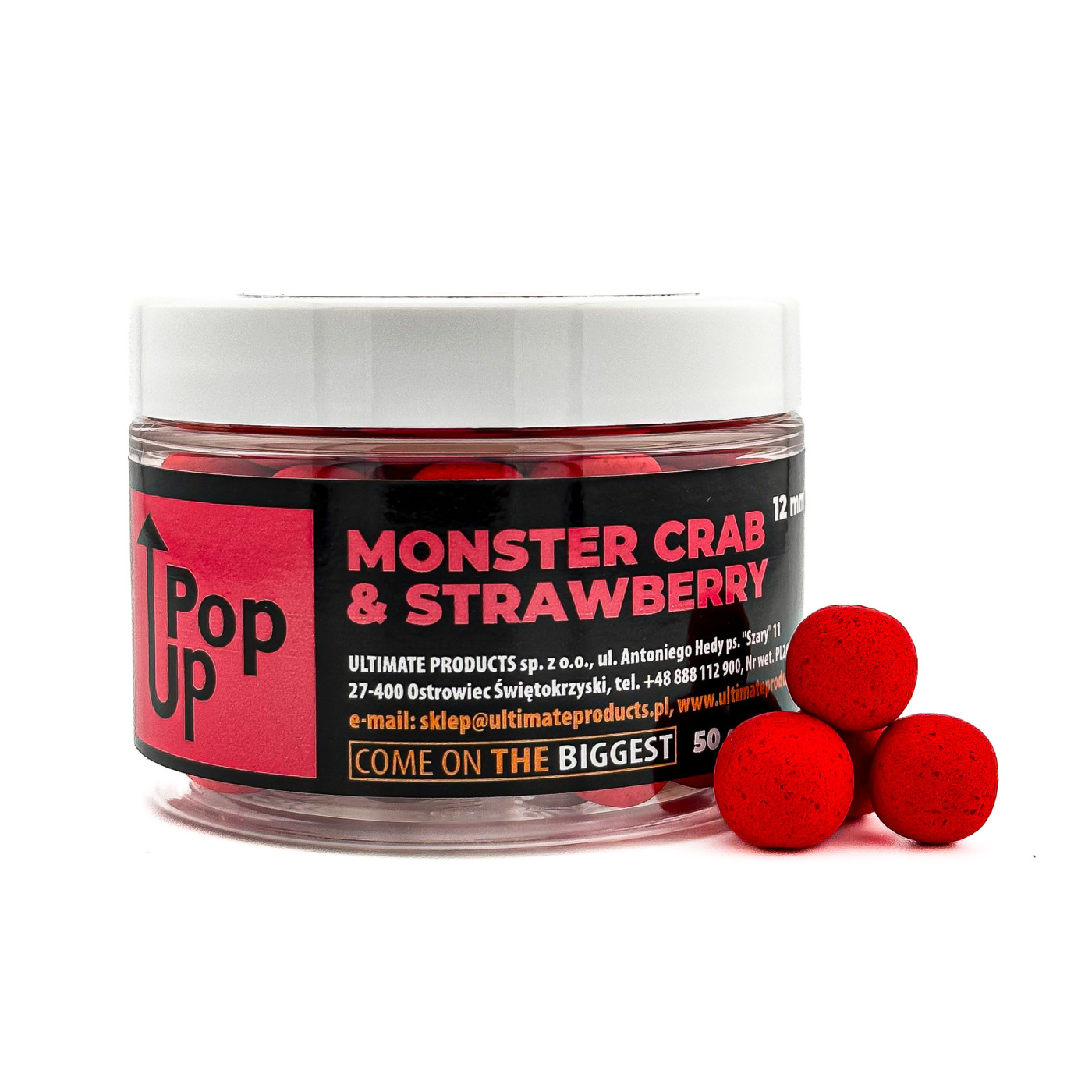 Kulki Pop-Up Ultimate Products Monster Crab & Strawberry Roz.12mm - Centrum wędkarskie - Sklep wędkarski Jarofishing