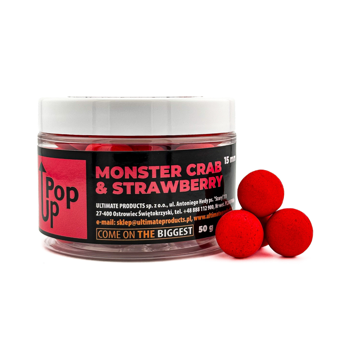 Kulki Pop-Up Ultimate Products Monster Crab & Strawberry Roz.15mm - Centrum wędkarskie - Sklep wędkarski Jarofishing Kulki Pop-Up Ultimate Products Monster Crab & Strawberry Roz.15mm - Centrum wędkarskie - Sklep wędkarski Jarofishing