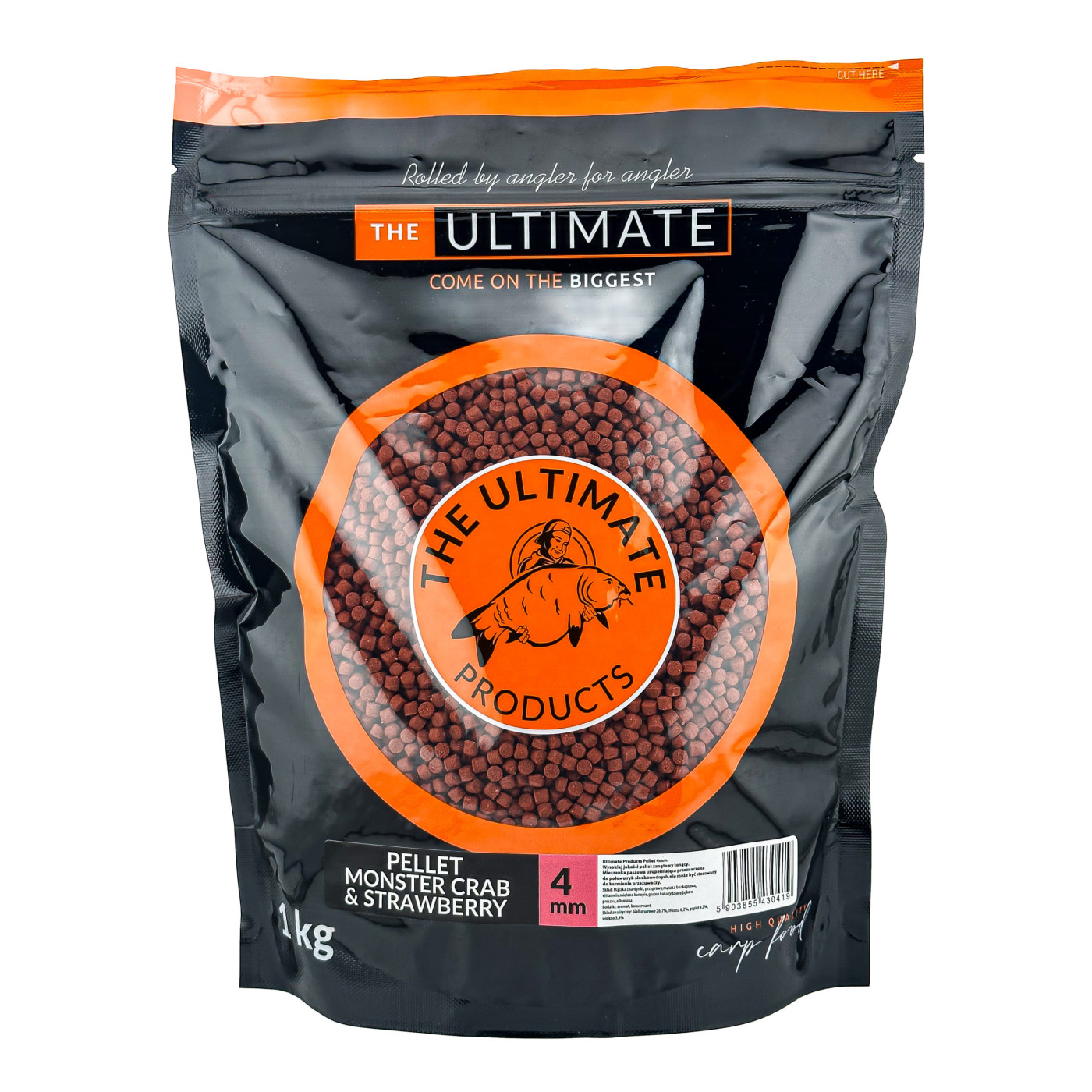 Pellet Ultimate Products Monster Crab & Strawberry Roz.4mm - Centrum wędkarskie - Sklep wędkarski Jarofishing
