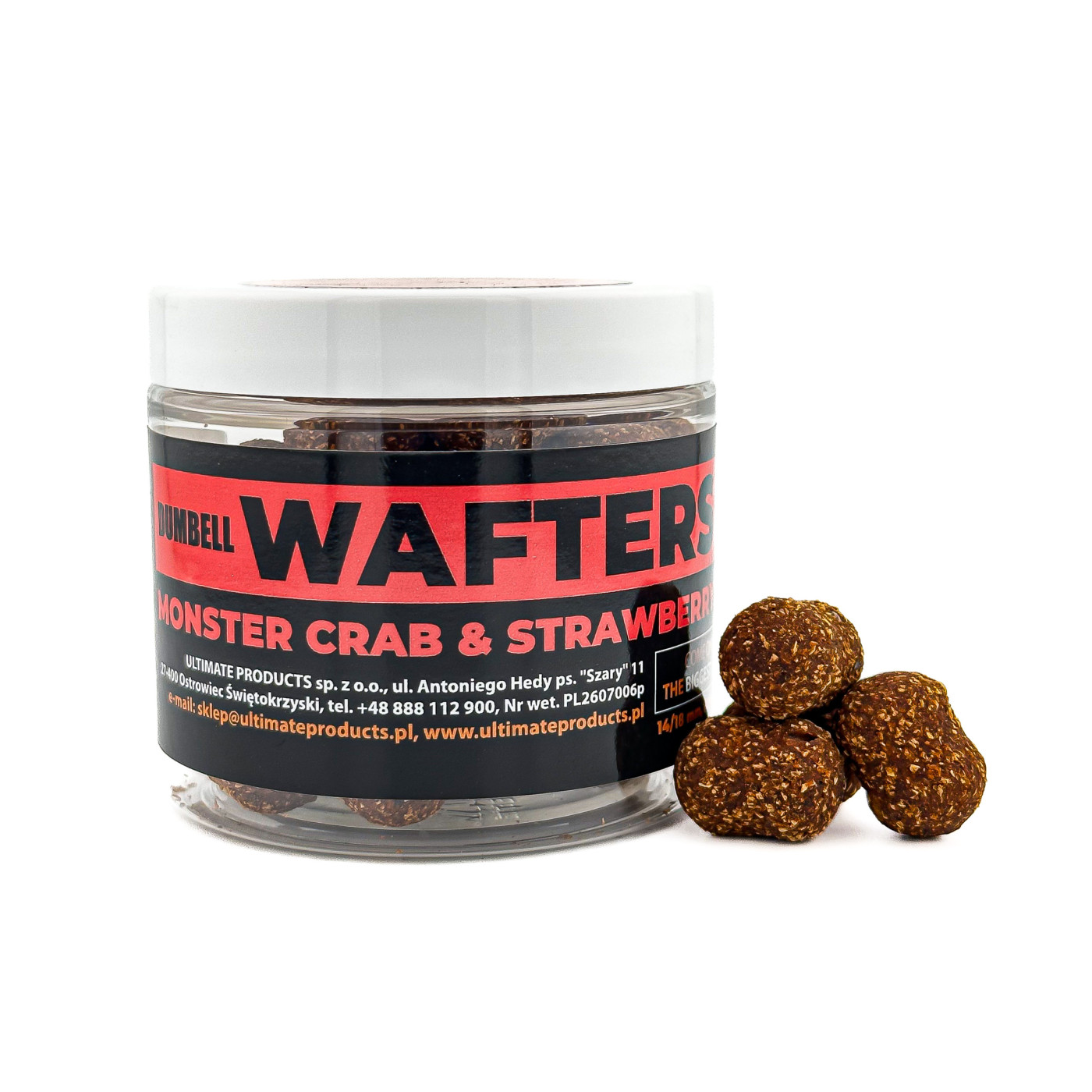 Waftersy Ultimate Products Monster Crab & Strawberry Dumbell Roz.14/18mm - Centrum wędkarskie - Sklep wędkarski Jarofishing Waftersy Ultimate Products Monster Crab & Strawberry Dumbell Roz.14/18mm - Centrum wędkarskie - Sklep wędkarski Jarofishing
