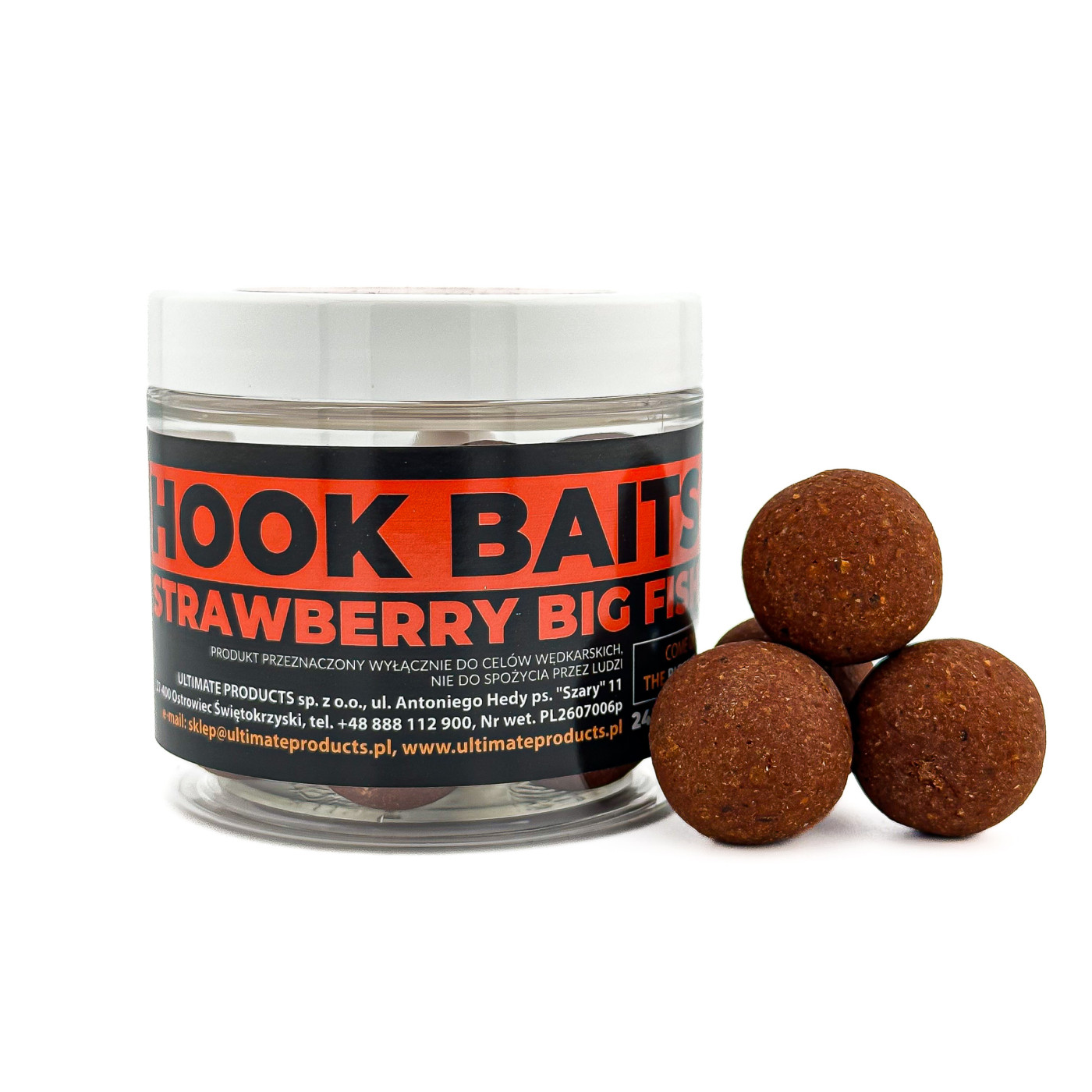 Hook Baits Ultimate Products Strawberry Big Fish Roz.24mm - Centrum wędkarskie - Sklep wędkarski Jarofishing Hook Baits Ultimate Products Strawberry Big Fish Roz.24mm - Centrum wędkarskie - Sklep wędkarski Jarofishing