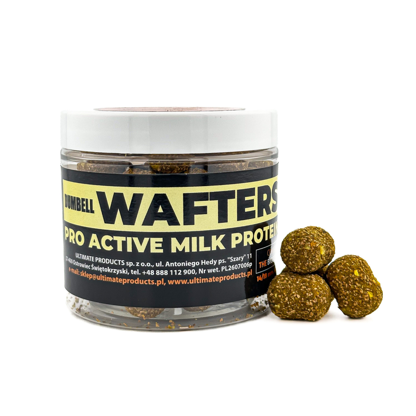 Waftersy Ultimate Products Pro Active Milk Protein Dumbell Roz.14/18mm - Centrum wędkarskie - Sklep wędkarski Jarofishing