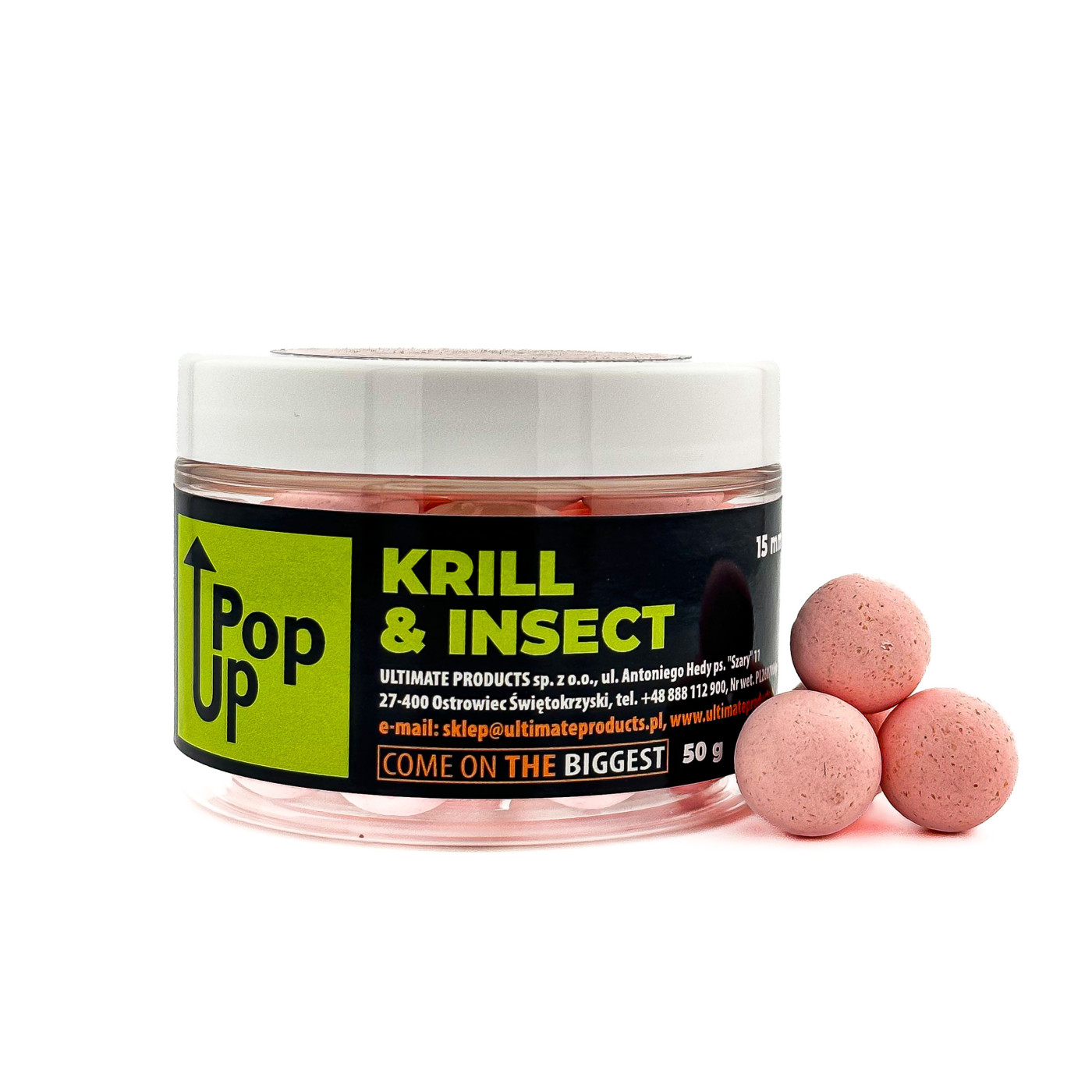 Kulki Pop-Up Ultimate Products Krill & Insect Roz.15mm - Centrum wędkarskie - Sklep wędkarski Jarofishing