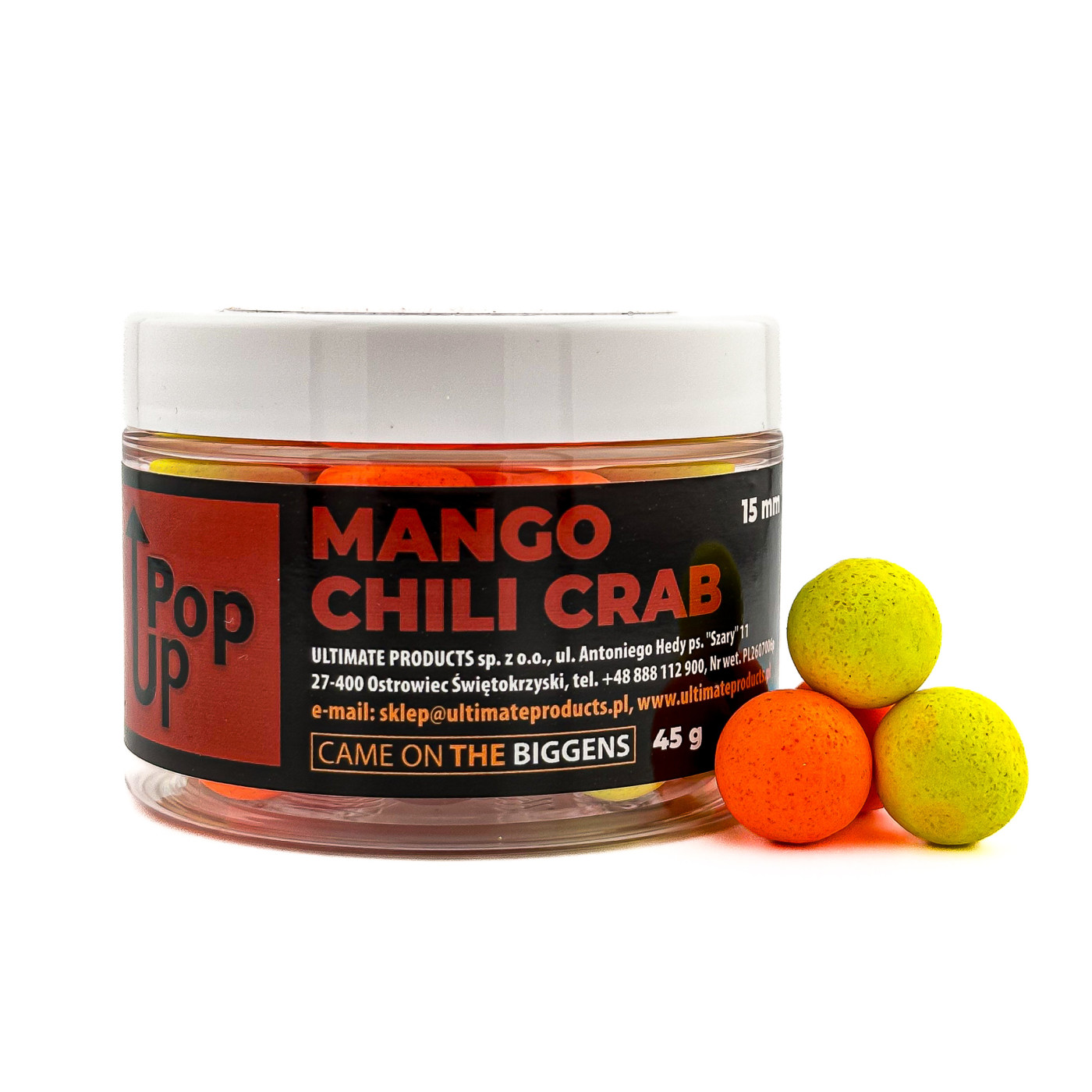 Kulki Pop-Up Ultimate Products Mango Chili Crab Roz.15mm - Centrum wędkarskie - Sklep wędkarski Jarofishing Kulki Pop-Up Ultimate Products Mango Chili Crab Roz.15mm - Centrum wędkarskie - Sklep wędkarski Jarofishing