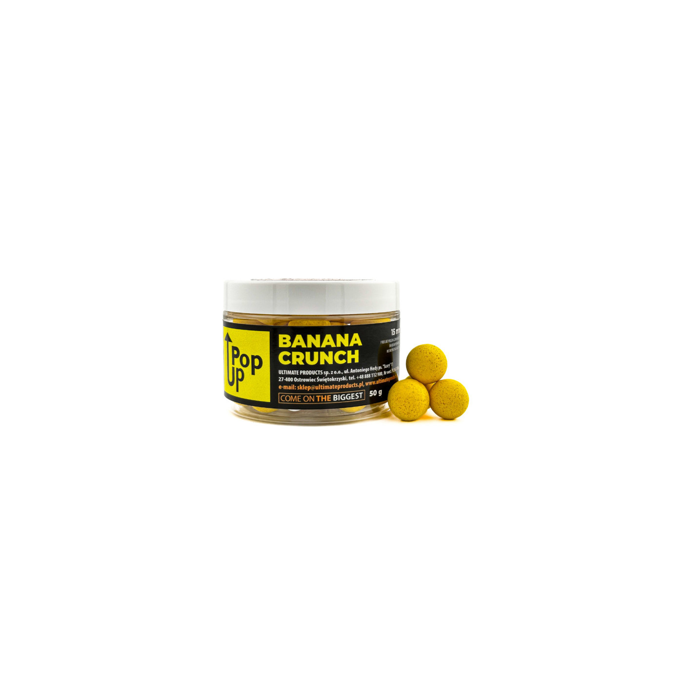 Kulki Pop-Up Ultimate Products Banana Crunch Roz.15mm - Centrum wędkarskie - Sklep wędkarski Jarofishing Kulki Pop-Up Ultimate Products Banana Crunch Roz.15mm - Centrum wędkarskie - Sklep wędkarski Jarofishing