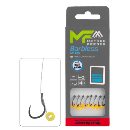 Przypony Mikado Method Feeder MF14B Barbless / ŻYŁKA /...