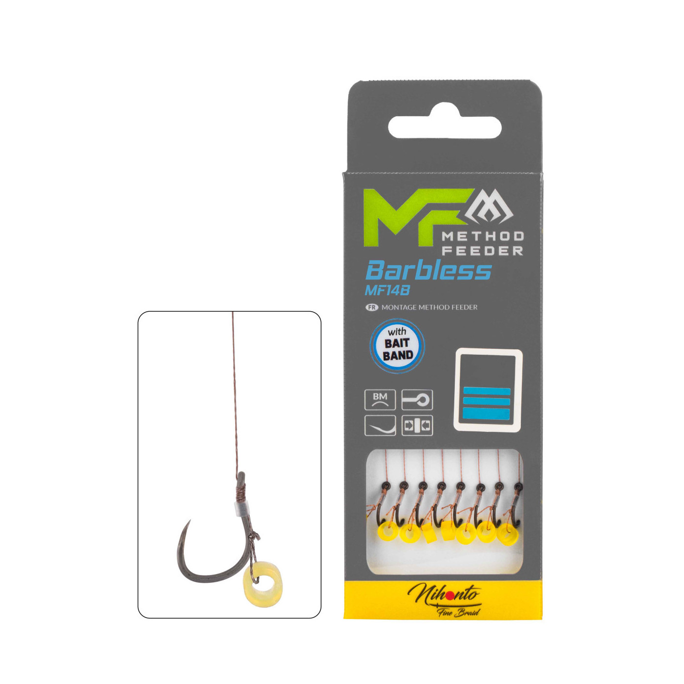 Przypony Mikado Method Feeder MF14B Barbless--PLECIONKA--GUMKA - roz.14 (Bez zadziora) - Centrum wędkarskie - Sklep wędkarski Ja Przypony Mikado Method Feeder MF14B Barbless--PLECIONKA--GUMKA - roz.14 (Bez zadziora) - Centrum wędkarskie - Sklep wędkarski Ja