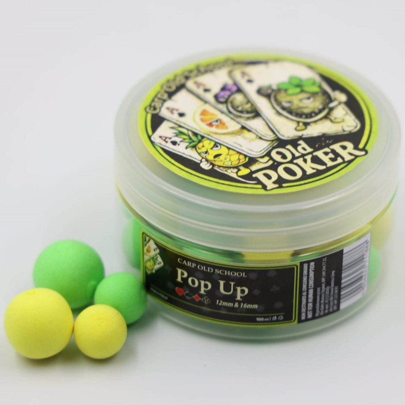Kulki Carp Old School Pop UP Old Poker 12mm & 16mm 100ml - Centrum wędkarskie - Sklep wędkarski Jarofishing