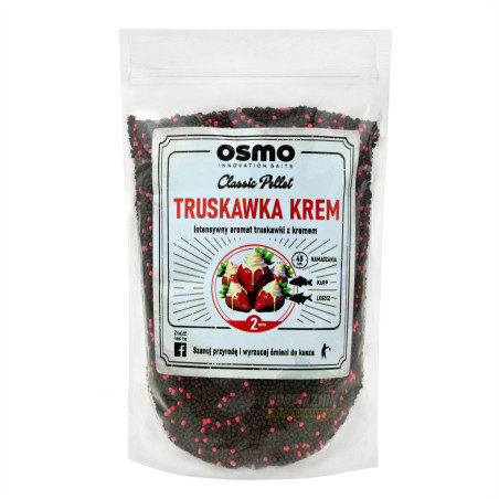 Pellet Osmo 800g - CLASSIC Truskawka/Krem 2mm - Centrum wędkarskie - Sklep wędkarski Jarofishing