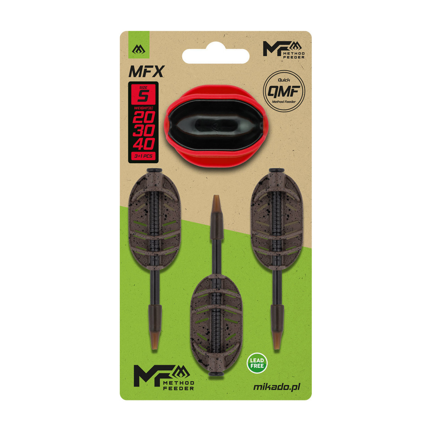 Zestaw Mikado Method Feeder MFX Q.M.F. - S 20+30+40g - Centrum wędkarskie - Sklep wędkarski Jarofishing