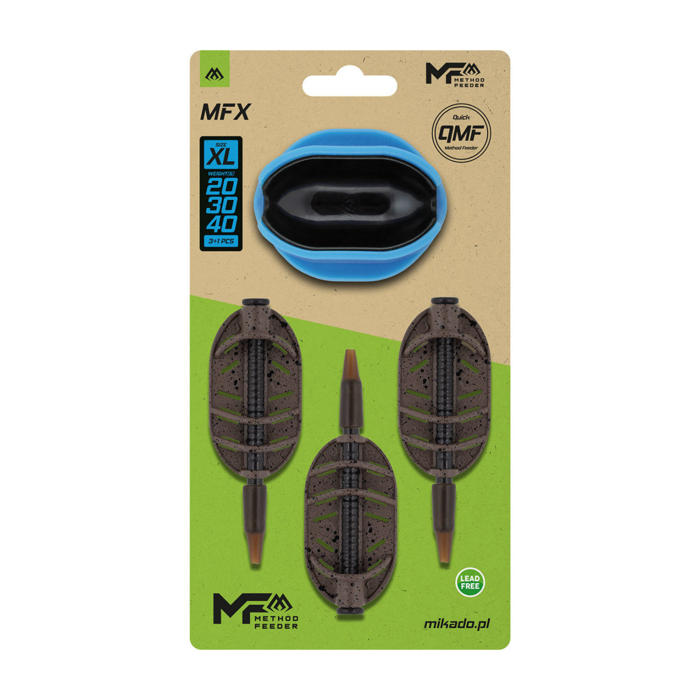 Zestaw Mikado Method Feeder MFX Q.M.F. - XL 20+30+40g - Centrum wędkarskie - Sklep wędkarski Jarofishing
