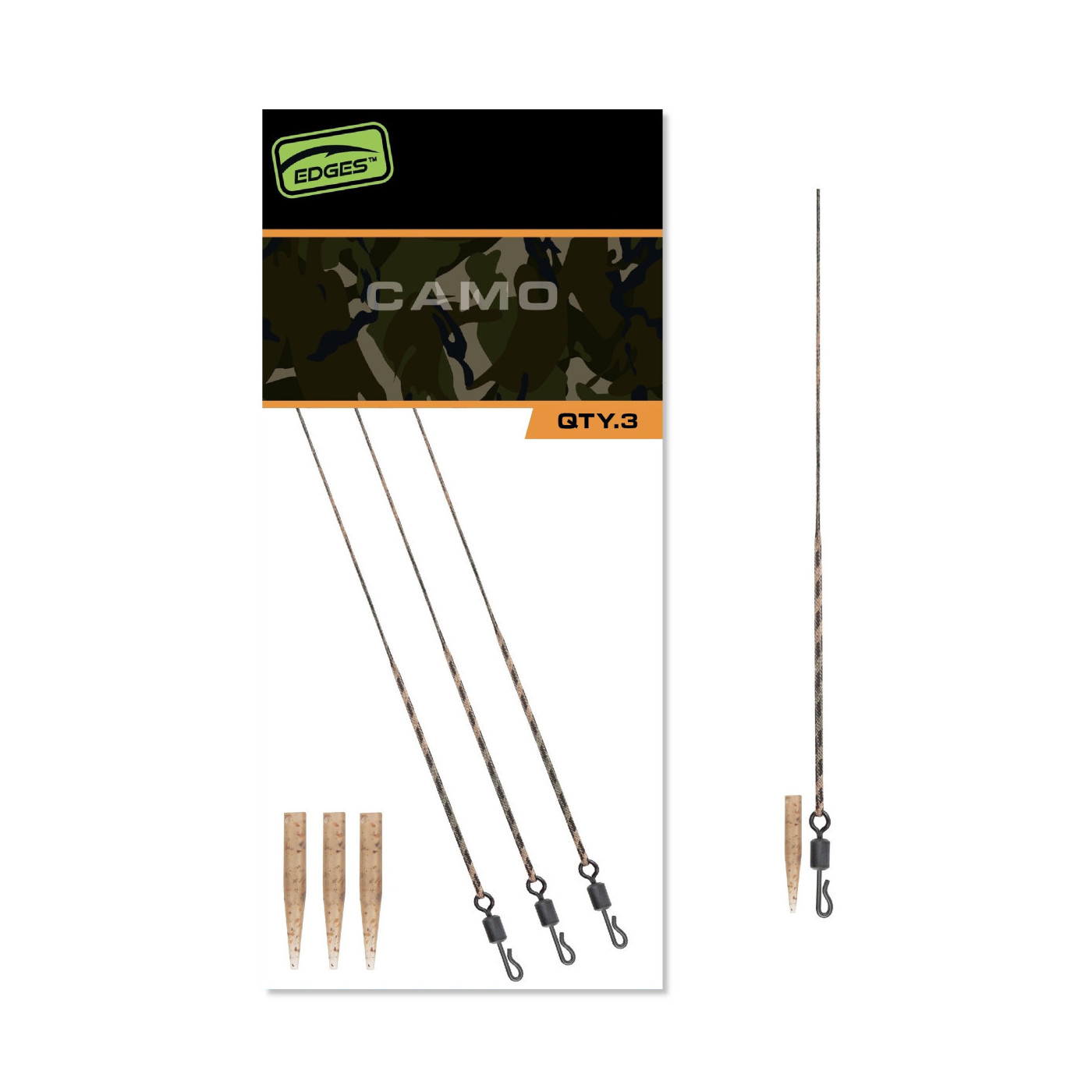 Fox Edges Camo Submerge Leaders 40lb 3pcs (Bezrdzeniowy) - Centrum wędkarskie - Sklep wędkarski Jarofishing