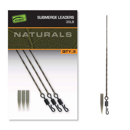Fox Edges - Naturals Leadcore Leaders - 50LB 3pcs - Centrum wędkarskie - Sklep wędkarski Jarofishing