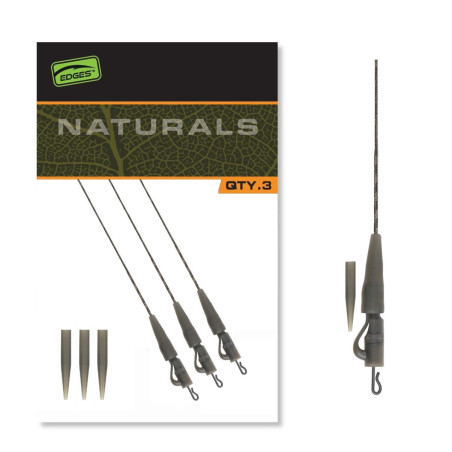Fox Edges - Naturals Submerge Lead Clip Leaders - 30LB 3pcs (Bezrdzeniowy) - Centrum wędkarskie - Sklep wędkarski Jarofishing