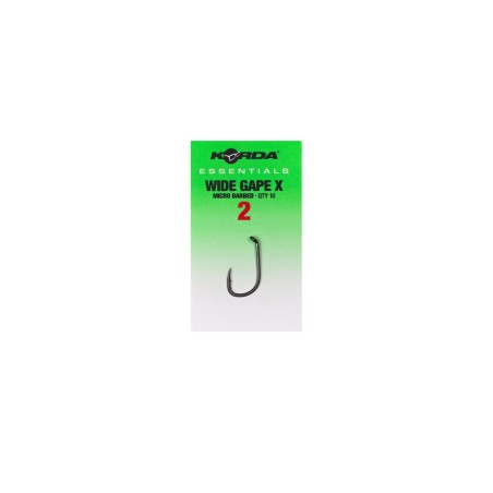 Haczyki Korda Essentials Wide Gape X 2 Barbed - Centrum wędkarskie - Sklep wędkarski Jarofishing
