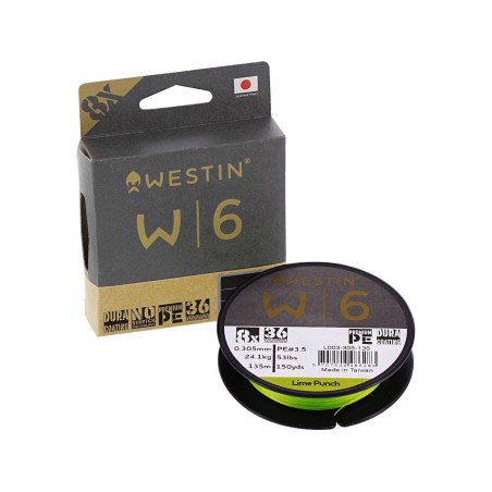 Plecionka Westin W6 8 Braid Lime Punch 0,205mm 10,6KG 135m - Centrum wędkarskie - Sklep wędkarski Jarofishing
