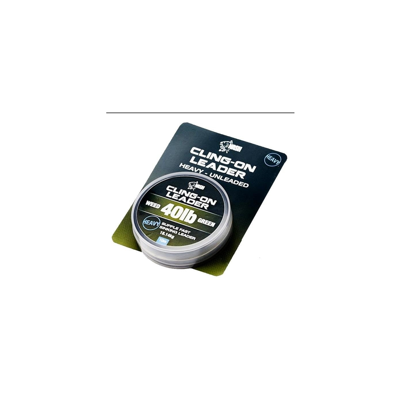 NASH LEADCORE BEZ RDZENIOWY WEED GREEN CLING-ON LEADER ROZMIAR 40LB - Centrum wędkarskie - Sklep wędkarski Jarofishing